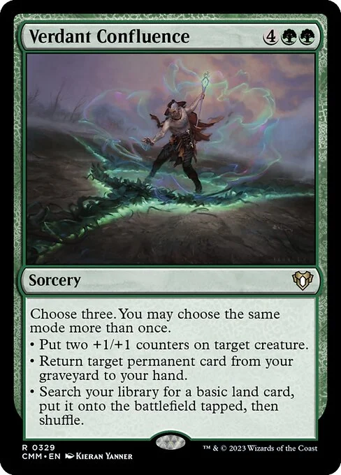 Verdant Confluence, carta Magic di tipo Sorcery illustrata da Kieran Yanner
