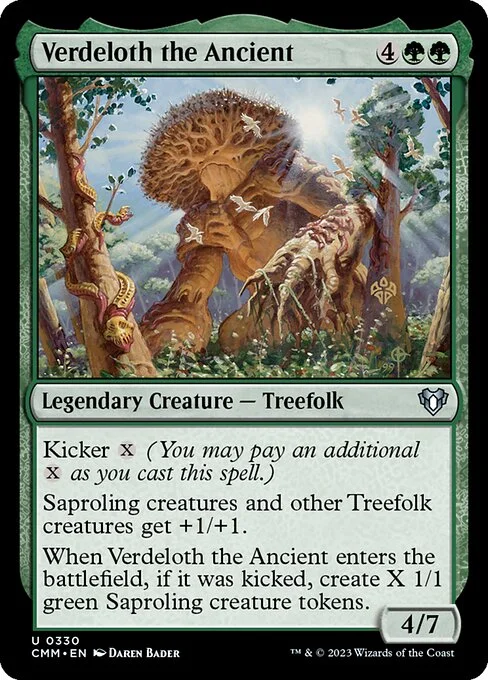 Verdeloth the Ancient, carta Magic di tipo Legendary Creature — Treefolk illustrata da Daren Bader