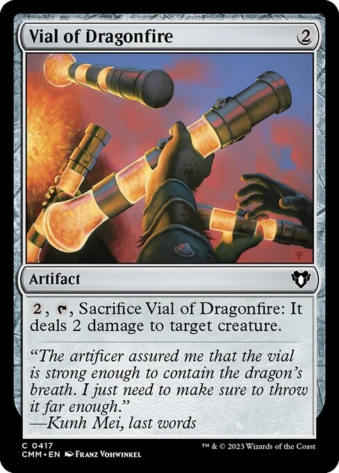Vial of Dragonfire, carta Magic di tipo Artifact illustrata da Franz Vohwinkel