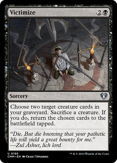 Victimize, carta Magic di tipo Sorcery illustrata da Craig J Spearing