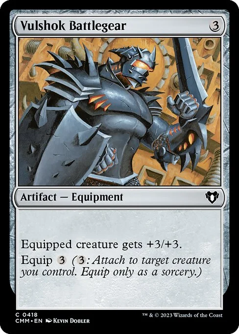 Vulshok Battlegear, carta Magic di tipo Artifact — Equipment illustrata da Kevin Dobler
