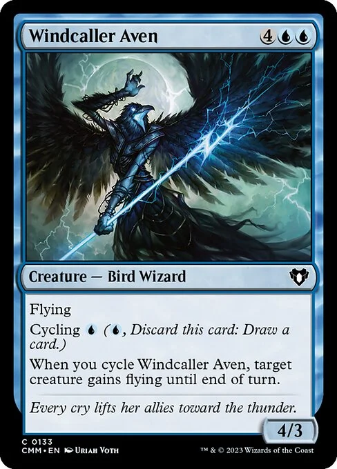 Windcaller Aven, carta Magic di tipo Creature — Bird Wizard illustrata da Uriah Voth