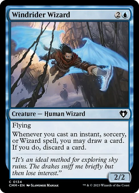 Windrider Wizard, carta Magic di tipo Creature — Human Wizard illustrata da Slawomir Maniak