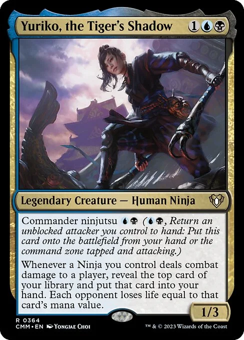 Yuriko, the Tiger's Shadow, carta Magic di tipo Legendary Creature — Human Ninja illustrata da Yongjae Choi
