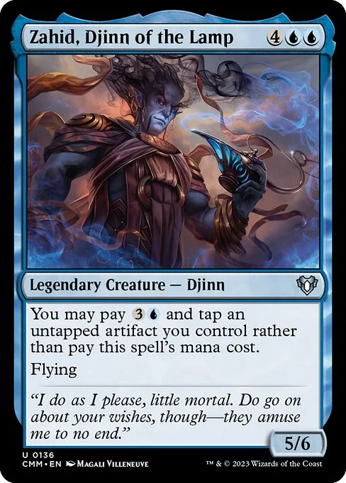 Zahid, Djinn of the Lamp, carta Magic di tipo Legendary Creature — Djinn illustrata da Magali Villeneuve