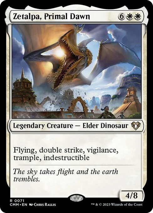 Zetalpa, Primal Dawn, carta Magic di tipo Legendary Creature — Elder Dinosaur illustrata da Chris Rallis