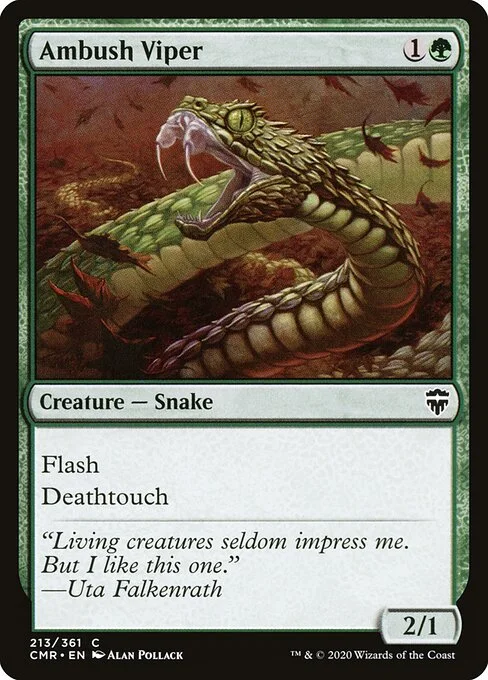 Ambush Viper, carta Magic di tipo Creature — Snake illustrata da Alan Pollack