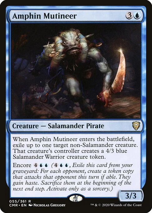 Amphin Mutineer, carta Magic di tipo Creature — Salamander Pirate illustrata da Nicholas Gregory
