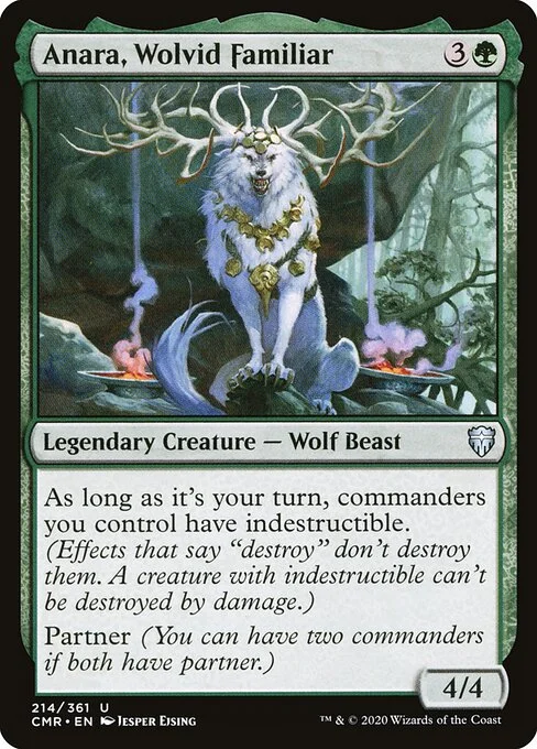 Anara, Wolvid Familiar, carta Magic di tipo Legendary Creature — Wolf Beast illustrata da Jesper Ejsing