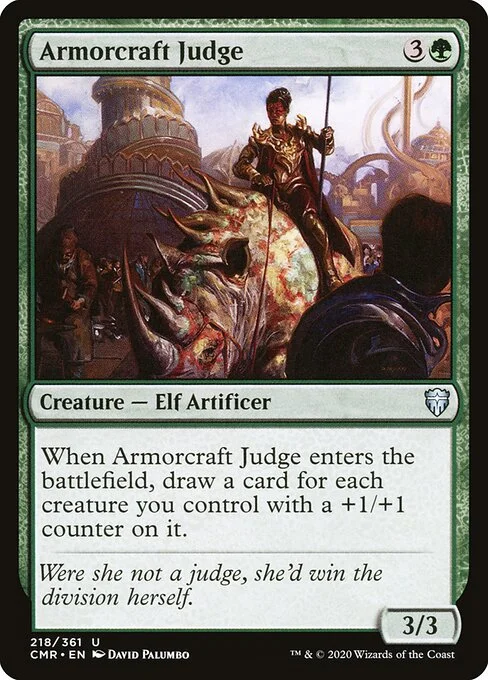 Armorcraft Judge, carta Magic di tipo Creature — Elf Artificer illustrata da David Palumbo