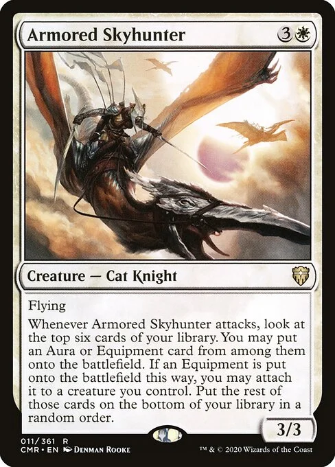 Armored Skyhunter, carta Magic di tipo Creature — Cat Knight illustrata da Denman Rooke