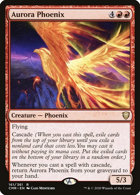 Aurora Phoenix, carta Magic di tipo Creature — Phoenix illustrata da Caio Monteiro