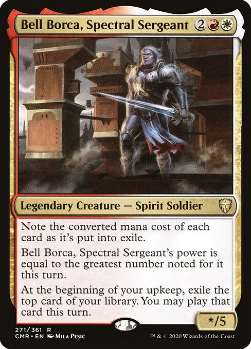Bell Borca, Spectral Sergeant, carta Magic di tipo Legendary Creature — Spirit Soldier illustrata da Mila Pesic