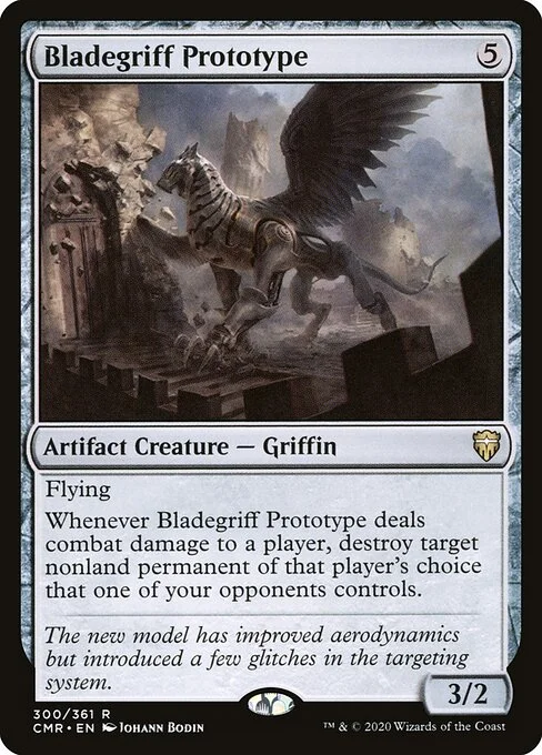 Bladegriff Prototype, carta Magic di tipo Artifact Creature — Griffin illustrata da Johann Bodin