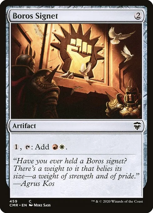 Boros Signet, carta Magic di tipo Artifact illustrata da Mike Sass