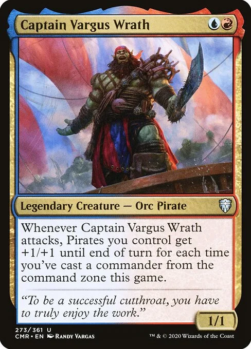 Captain Vargus Wrath, carta Magic di tipo Legendary Creature — Orc Pirate illustrata da Randy Vargas