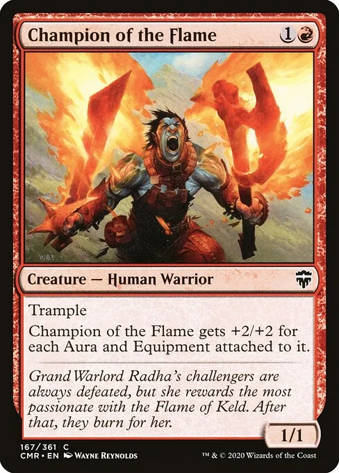 Champion of the Flame, carta Magic di tipo Creature — Human Warrior illustrata da Wayne Reynolds