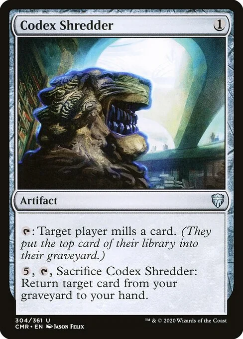 Codex Shredder, carta Magic di tipo Artifact illustrata da Jason Felix