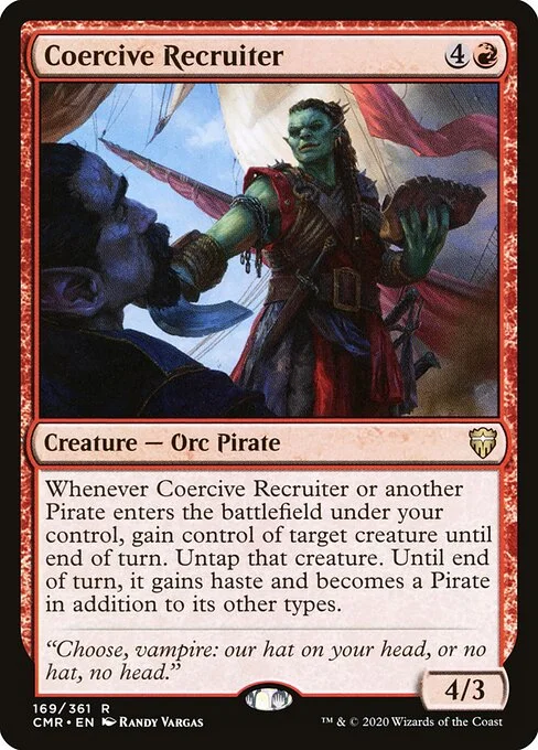 Coercive Recruiter, carta Magic di tipo Creature — Orc Pirate illustrata da Randy Vargas