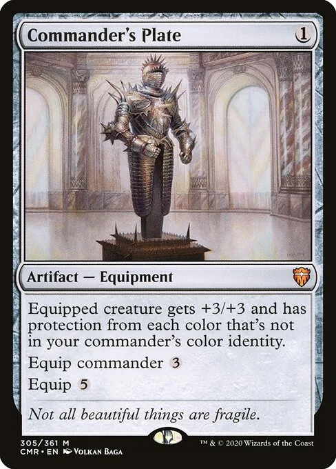 Commander's Plate, carta Magic di tipo Artifact — Equipment illustrata da Volkan Baǵa