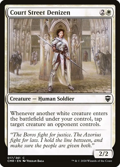 Court Street Denizen, carta Magic di tipo Creature — Human Soldier illustrata da Volkan Baǵa