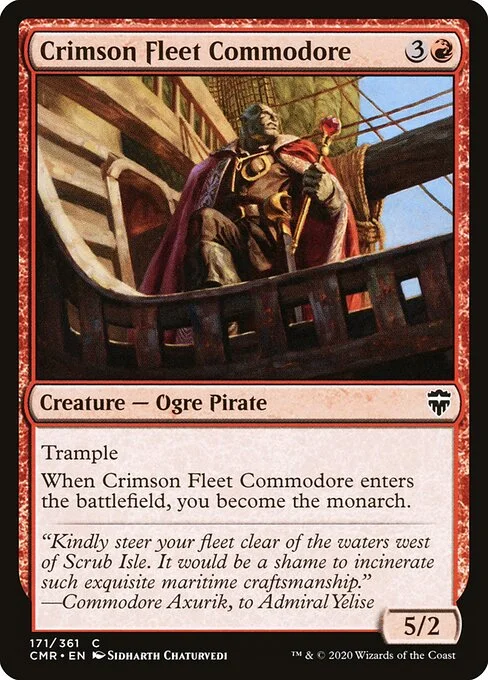 Crimson Fleet Commodore, carta Magic di tipo Creature — Ogre Pirate illustrata da Sidharth Chaturvedi
