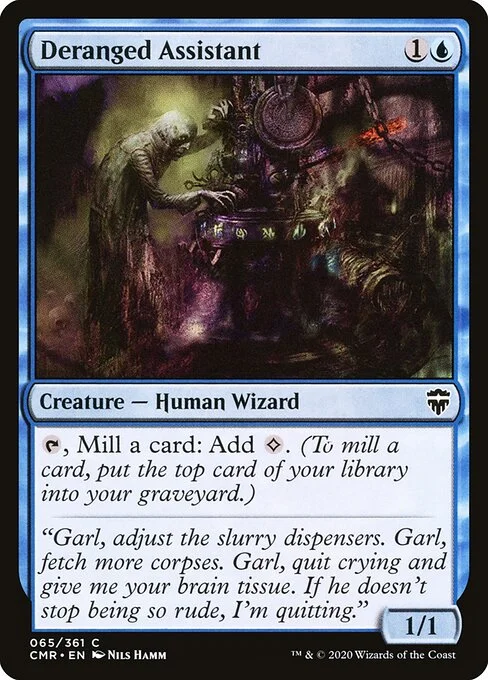 Deranged Assistant, carta Magic di tipo Creature — Human Wizard illustrata da Nils Hamm
