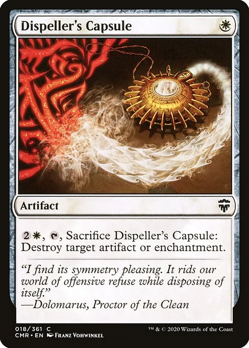 Dispeller's Capsule, carta Magic di tipo Artifact illustrata da Franz Vohwinkel