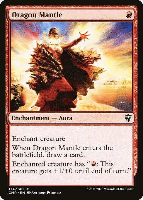 Dragon Mantle, carta Magic di tipo Enchantment — Aura illustrata da Anthony Palumbo