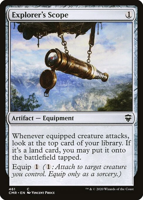 Explorer's Scope, carta Magic di tipo Artifact — Equipment illustrata da Vincent Proce