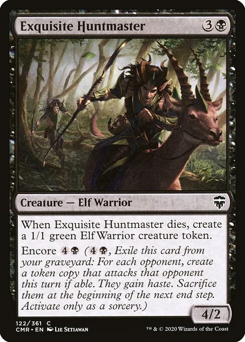 Exquisite Huntmaster, carta Magic di tipo Creature — Elf Warrior illustrata da Lie Setiawan