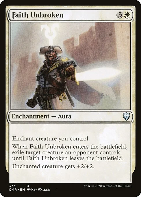 Faith Unbroken, carta Magic di tipo Enchantment — Aura illustrata da Kev Walker