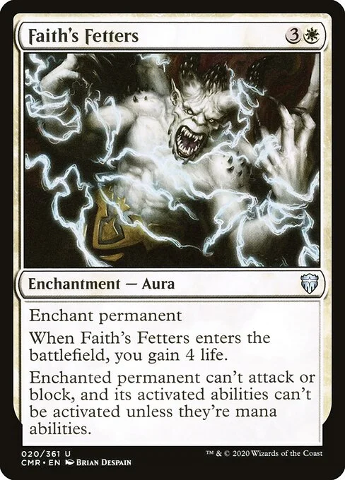 Faith's Fetters, carta Magic di tipo Enchantment — Aura illustrata da Brian Despain