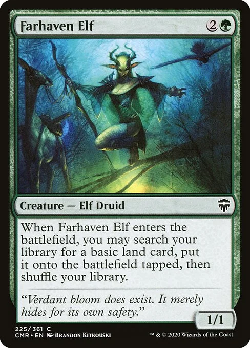 Farhaven Elf, carta Magic di tipo Creature — Elf Druid illustrata da Brandon Kitkouski