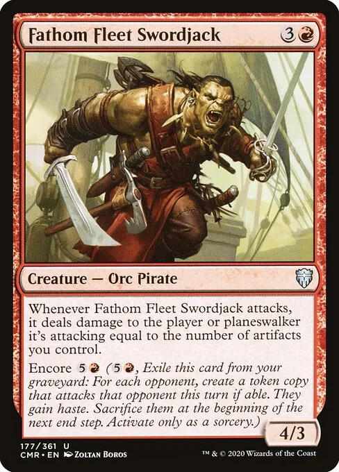 Fathom Fleet Swordjack, carta Magic di tipo Creature — Orc Pirate illustrata da Zoltan Boros