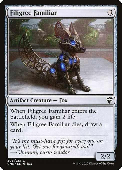 Filigree Familiar, carta Magic di tipo Artifact Creature — Fox illustrata da Izzy