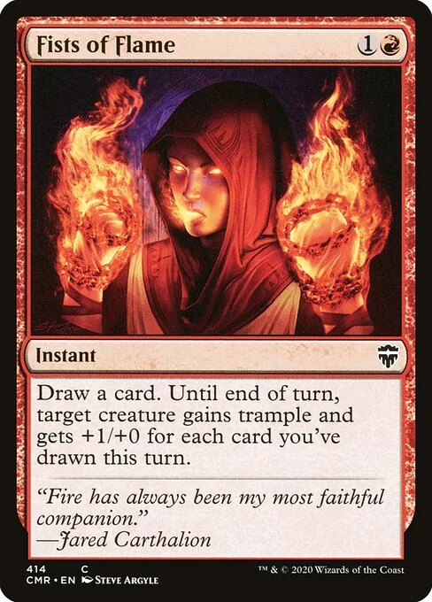 Fists of Flame, carta Magic di tipo Instant illustrata da Steve Argyle