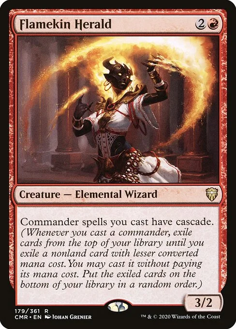 Flamekin Herald, carta Magic di tipo Creature — Elemental Wizard illustrata da Johan Grenier