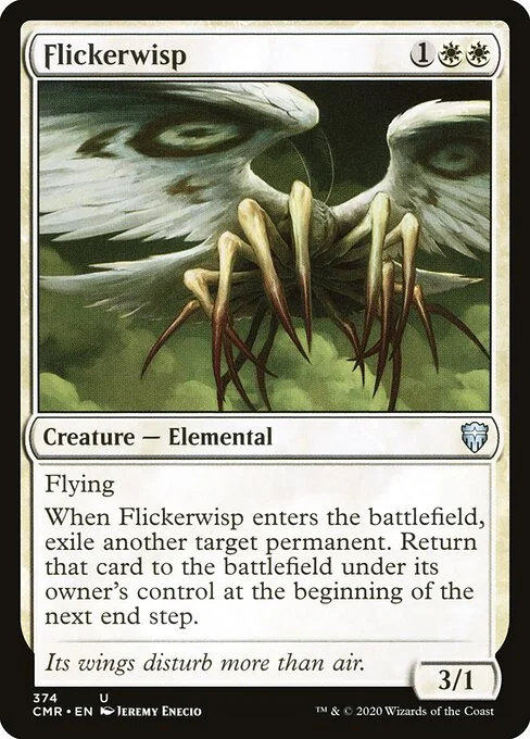 Flickerwisp, carta Magic di tipo Creature — Elemental illustrata da Jeremy Enecio