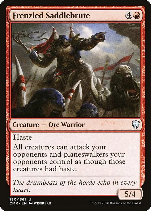 Frenzied Saddlebrute, carta Magic di tipo Creature — Orc Warrior illustrata da Wisnu Tan