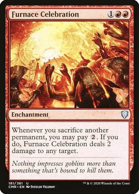 Furnace Celebration, carta Magic di tipo Enchantment illustrata da Svetlin Velinov