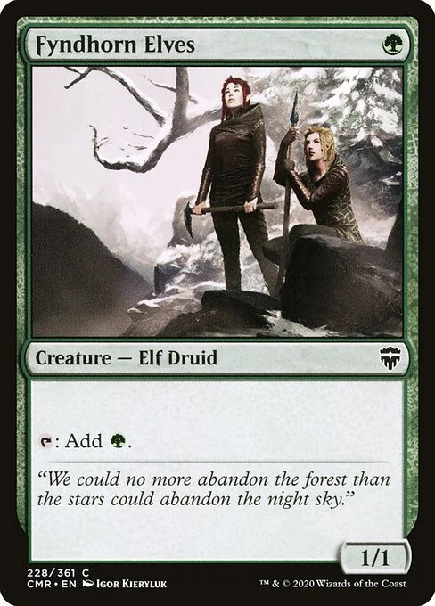 Fyndhorn Elves, carta Magic di tipo Creature — Elf Druid illustrata da Igor Kieryluk
