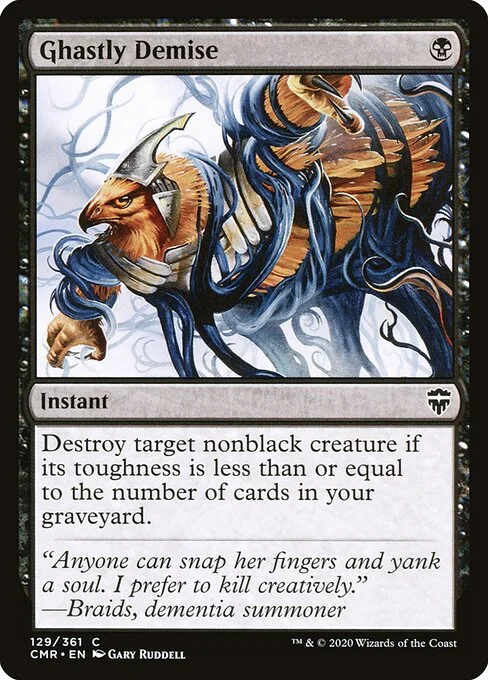 Ghastly Demise, carta Magic di tipo Instant illustrata da Gary Ruddell