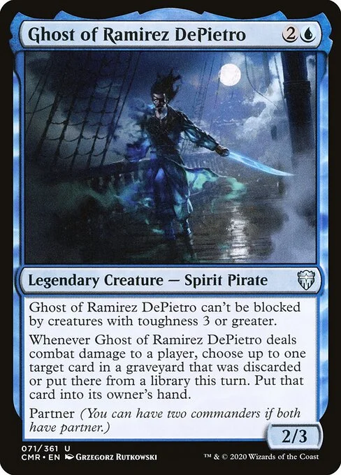 Ghost of Ramirez DePietro, carta Magic di tipo Legendary Creature — Spirit Pirate illustrata da Grzegorz Rutkowski