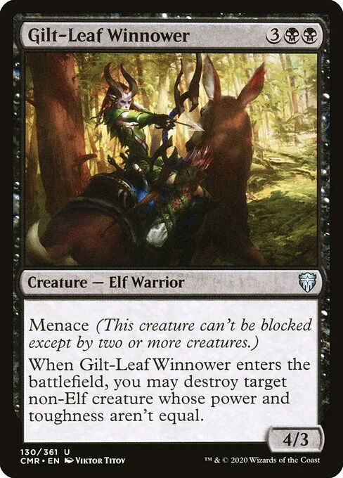 Gilt-Leaf Winnower, carta Magic di tipo Creature — Elf Warrior illustrata da Viktor Titov