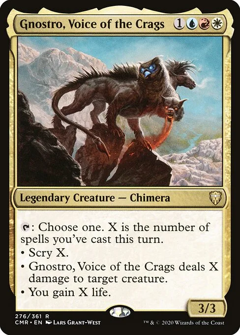 Gnostro, Voice of the Crags, carta Magic di tipo Legendary Creature — Chimera illustrata da Lars Grant-West