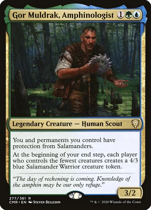Gor Muldrak, Amphinologist, carta Magic di tipo Legendary Creature — Human Scout illustrata da Steven Belledin