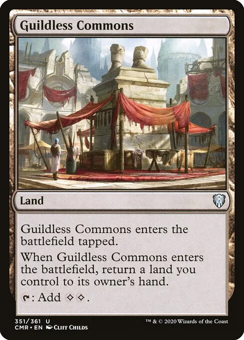Guildless Commons, carta Magic di tipo Land illustrata da Cliff Childs