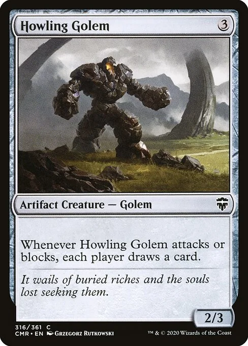 Howling Golem, carta Magic di tipo Artifact Creature — Golem illustrata da Grzegorz Rutkowski