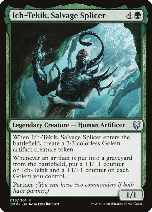 Ich-Tekik, Salvage Splicer, carta Magic di tipo Legendary Creature — Phyrexian Human Artificer illustrata da Aleksi Briclot